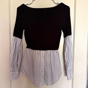 Black crop sweater with attached dress shirt ❤️